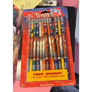 Berol Corporation NFL AFC Team Lego Number Two Pencil Set Vintage